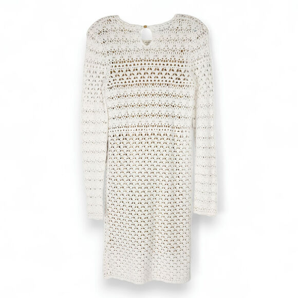 NWOT Michael Kors Crocheted White Bodycon Dress XS Cottagecore Old Money Boho - Picture 2 of 11